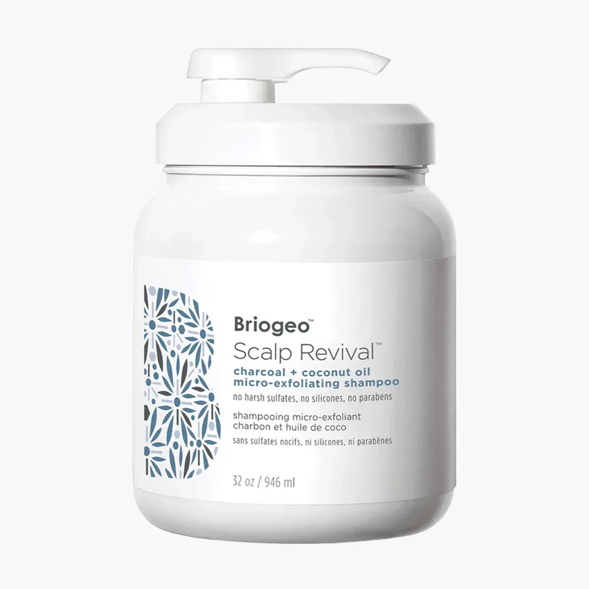 Отшелушивающий шампунь Scalp Revival Charcoal Plus Coconut Oil Micro-Exfoliating Shampoo от Briogeo для мужчин и женщин - 950 мл (32 унции), прозрачный/прозрачный — фото 2