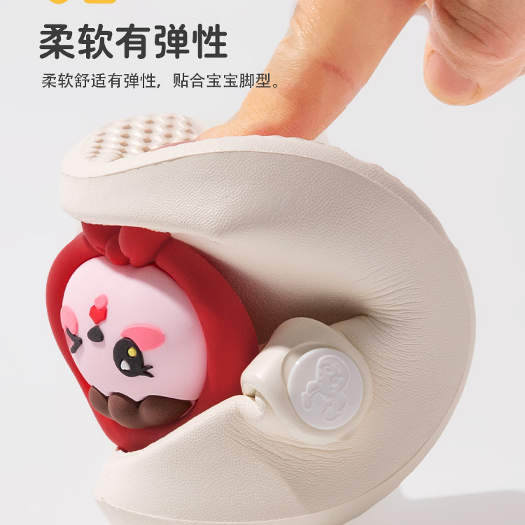 Детские шлепанцы EVA Cute Pet Design с нескользящей подошвой для детей от 3 до 7 лет Fawn Miri, бежевый/красный — фото 4