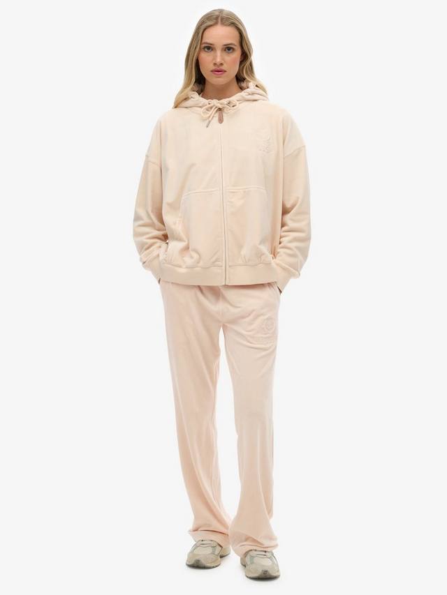 Толстовка с молнией Country Club из велюра Superdry, Pink — фото 3
