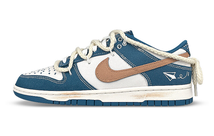 

Кроссовки Nike Dunk Skateboard Shoes Men Low-Top White Blue/Brown