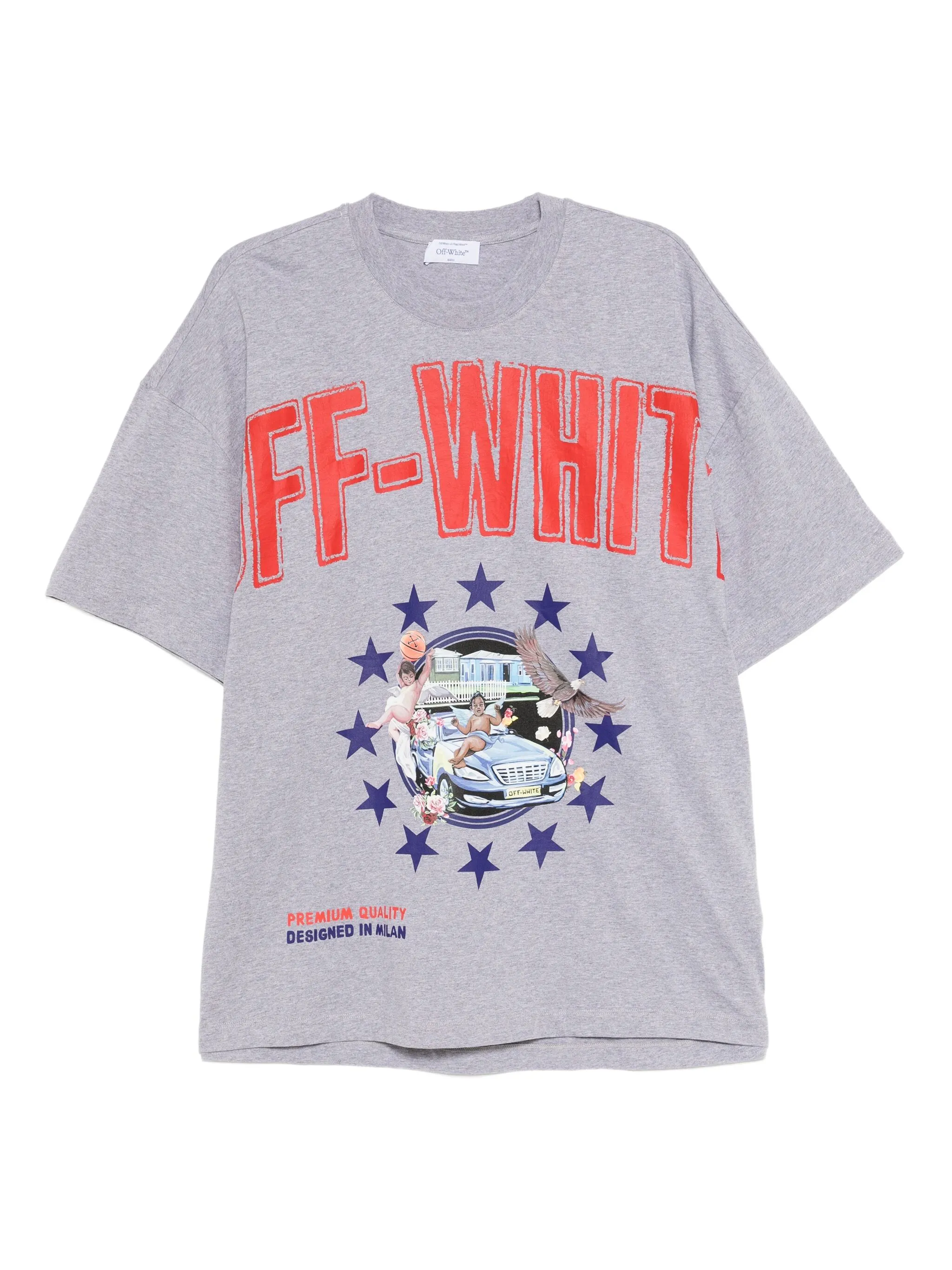 

Футболка с графичным принтом Off-White, серый