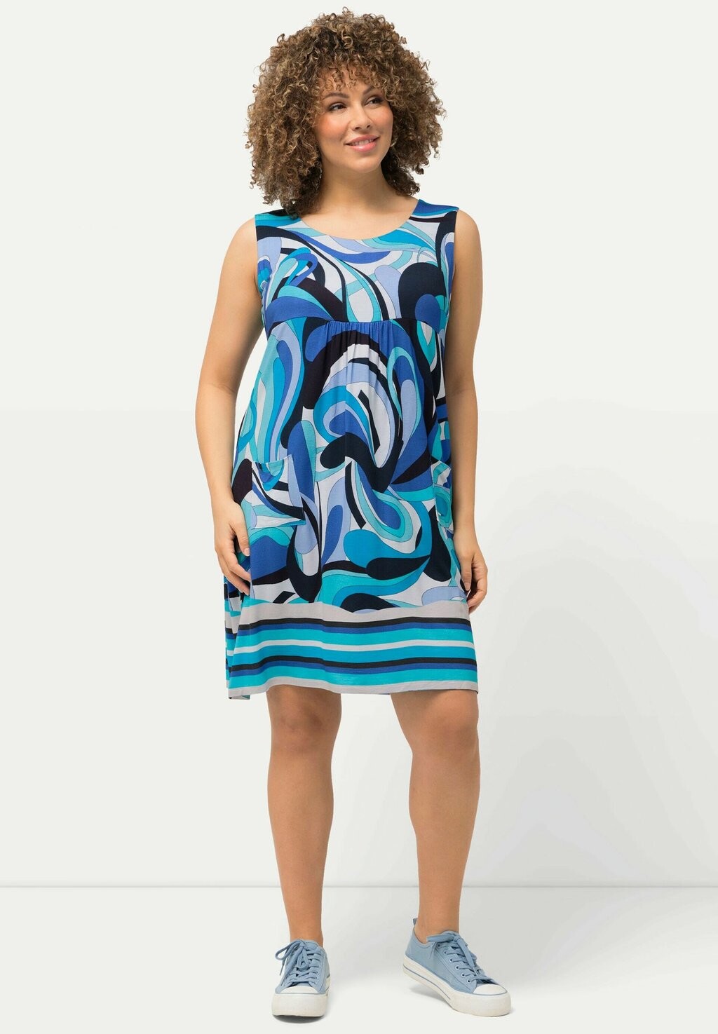 

Платье из джерси PRINT SLEEVELESS SWING Ulla Popken, синий