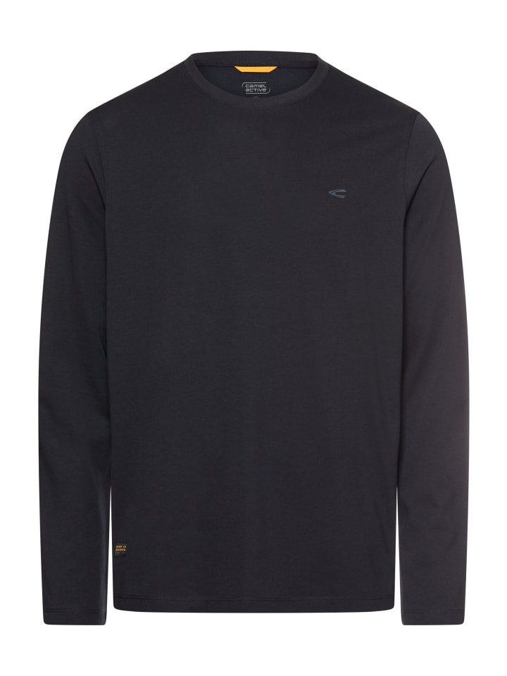 

Camel Active Рубашка с длинными рукавами и круглым вырезом fleXXXactive темно-синего цвета