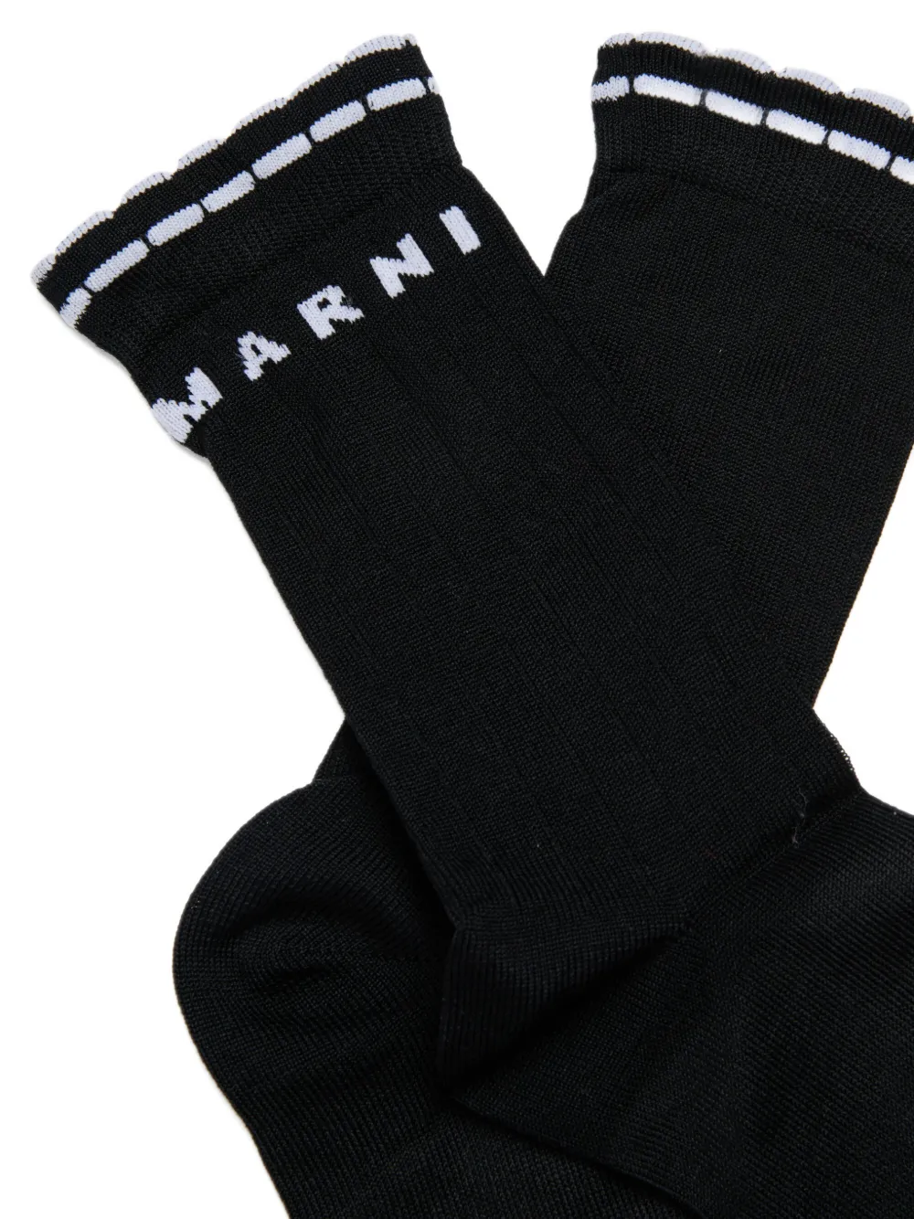 Носки с контрастной отделкой Marni Kids, черный — фото 2