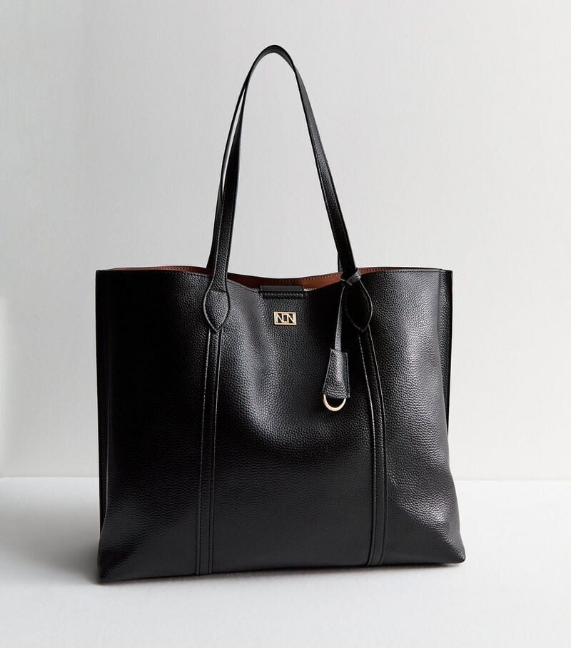 

Черная большая сумка из кожи New Look, черный