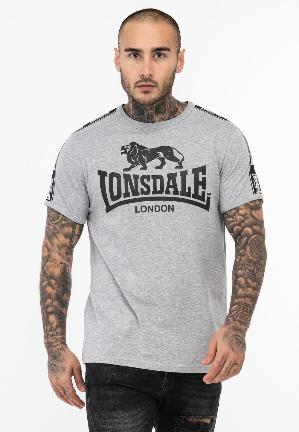 

Футболка с принтом NORMALE PASSFORM STOUR Lonsdale, цвет marl grey black white