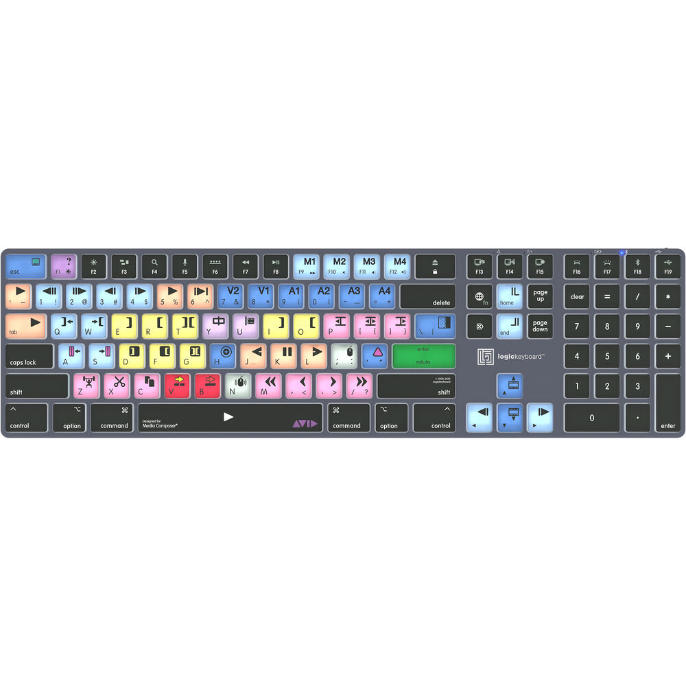 

Беспроводная клавиатура Logickeyboard TITAN Avid Media Composer Classic для Mac