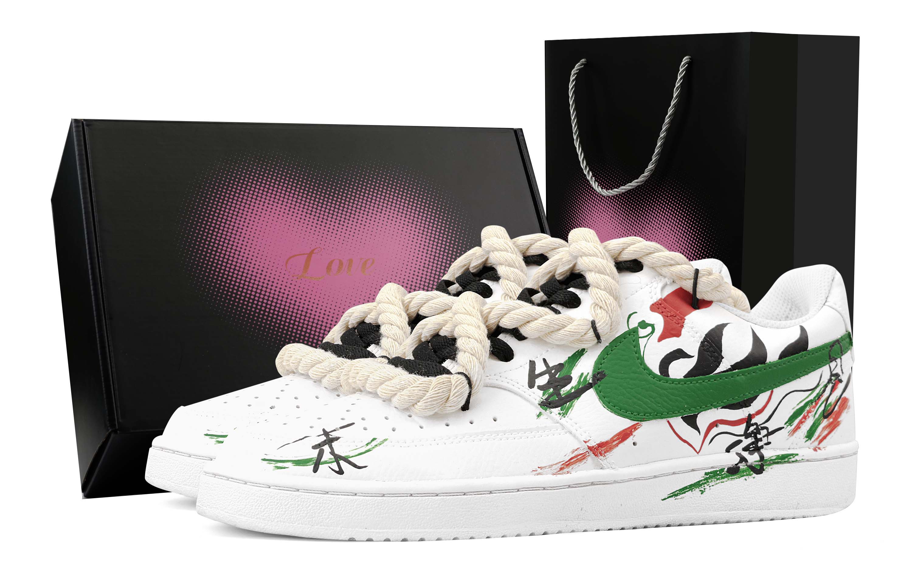 

Nike Кроссовки Court Vision 1 Green Forest Swordsman, износостойкие, низкие, для скейтбординга, мужские, зеленые, красные