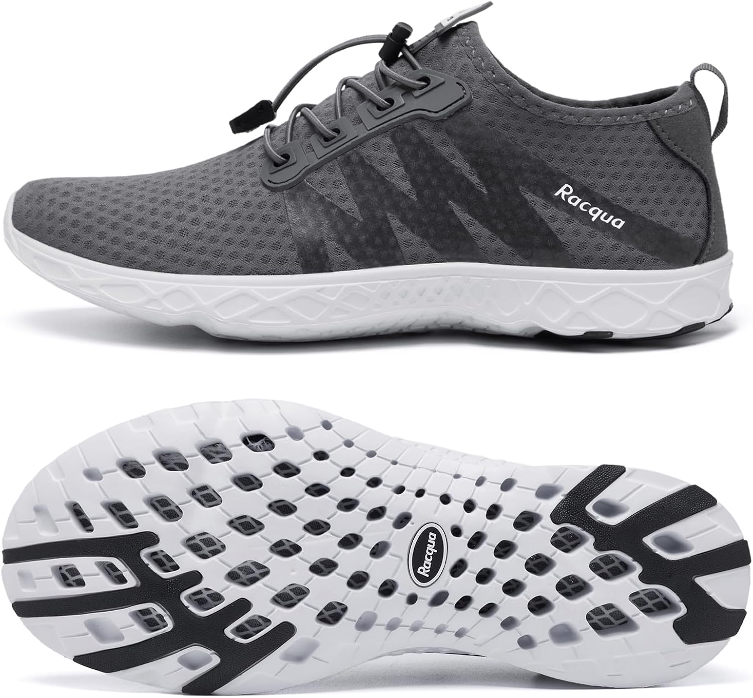 

Женские и мужские водные кроссовки Racqua с дышащей сеткой, серый