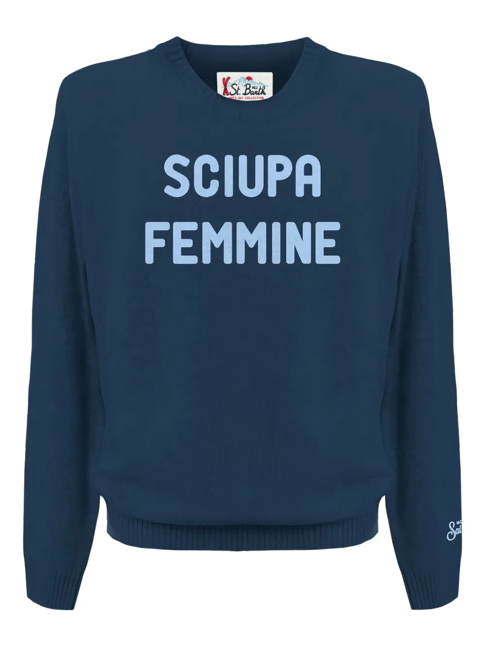 

Свитер с круглым вырезом и принтом Mc2 Saint Barth Kids, синий