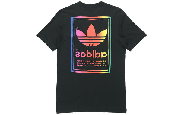 Футболка оригиналы винтажная футболка градиент логотип короткий рукав Adidas, черный — фото 2