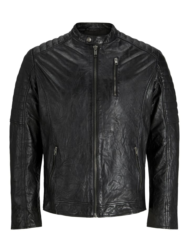 

Кожаная куртка Jack & Jones, черный