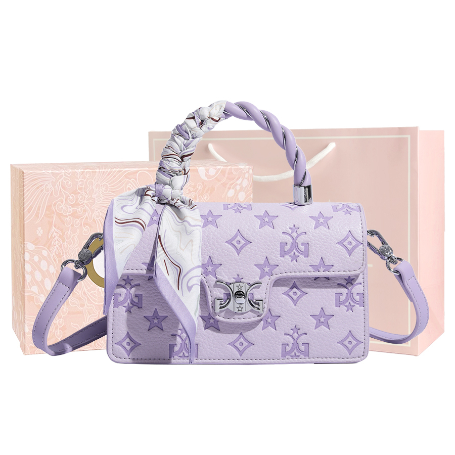 

MISS GAIL Искусственная кожа женская сумка через плечо, Press-Transform Purple (Box)