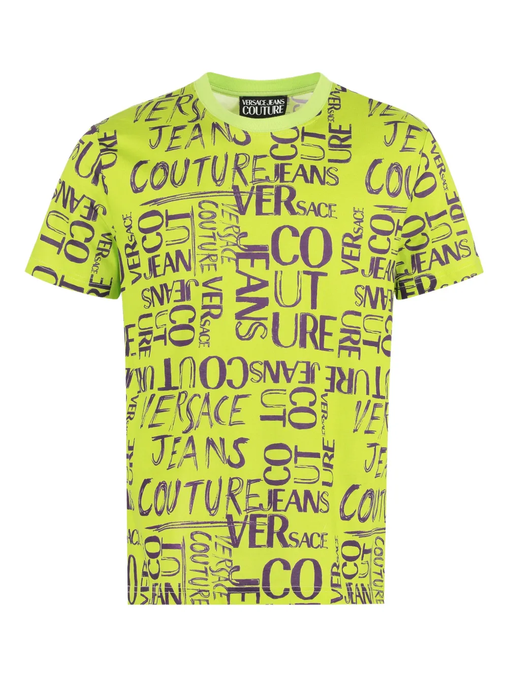 

Хлопковая футболка с логотипом Versace Jeans Couture, зеленый