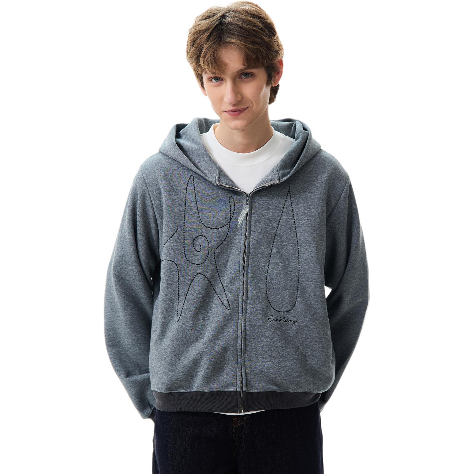 

Толстовка Unisex Hooded Moderate NEVER RULE, серый fleece-lined