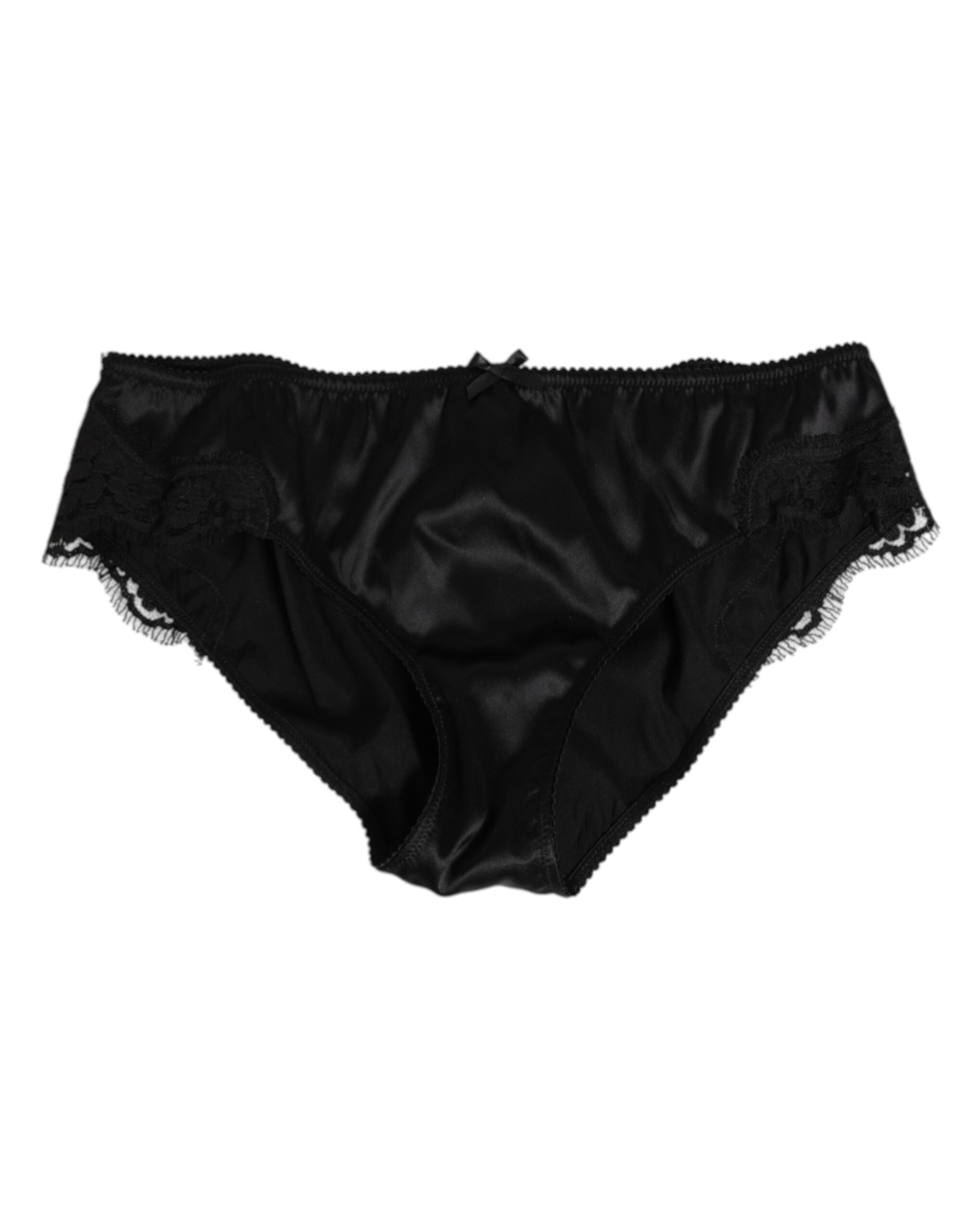 

Черное шелковое кружевное нижнее белье со средней посадкой и цветочным принтом Dolce & Gabbana, черный