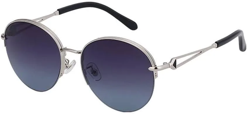 

Полуободковые круглые солнцезащитные очки для женщин, роскошные металлические солнцезащитные очки в полуоправе, овальные солнцезащитные очки, SUN4759 Generic, 4