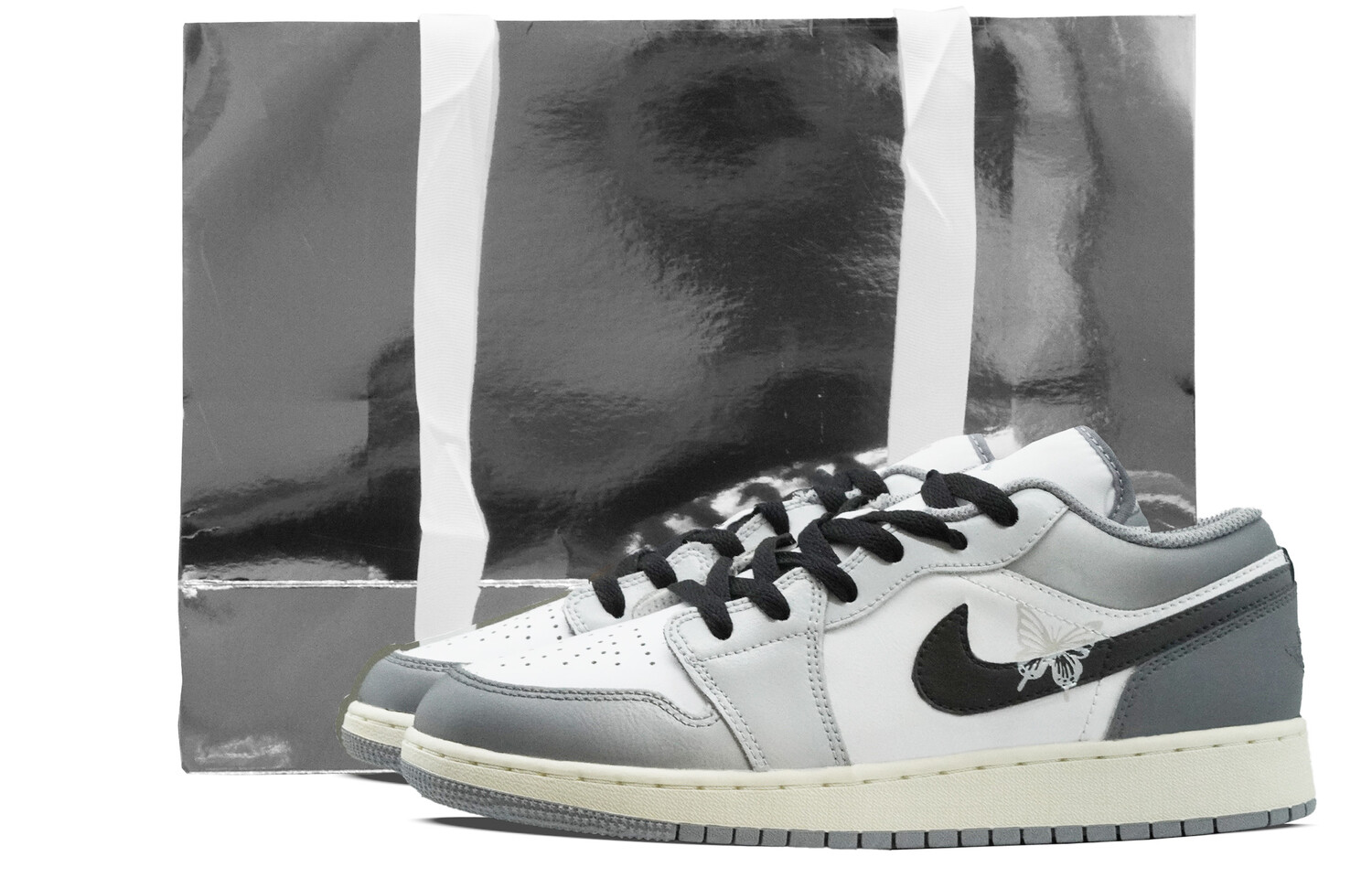

Кроссовки Air Jordan 1 Vintage Basketball Shoes Women's Low-top Gray, серый