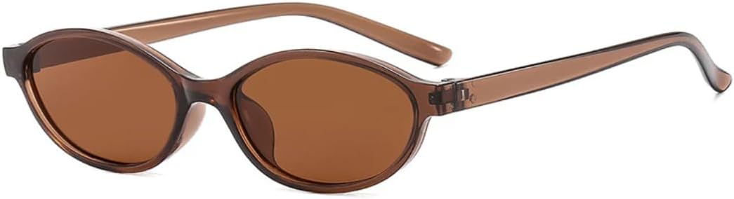 

Солнцезащитные очки с защитой UV400 | Овальная маленькая оправа, цветные линзы | Для женщин и мужчин, для занятий спортом на открытом воздухе и вождения DSVIGF, Brown Brown