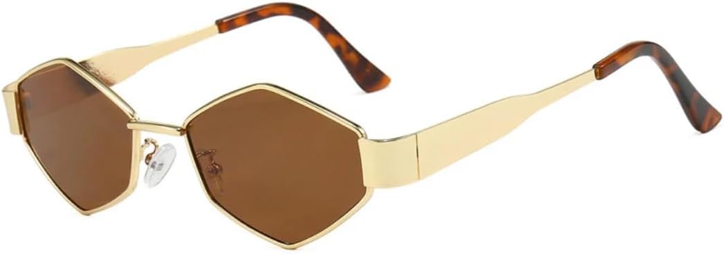 

Солнцезащитные очки с защитой от УФ-излучения UV400 | Металлические прозрачные линзы цвета океана | для женщин и мужчин, для занятий спортом на открытом воздухе и вождения DSVIGF, Gold-brown