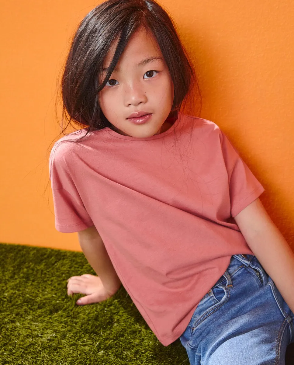 

Базовая футболка для девочки с короткими рукавами Kids El Corte Inglés, цвет 770 Terracota