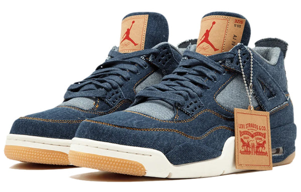 Кроссовки 4 retro x levidenim' Air Jordan, синий — фото 3