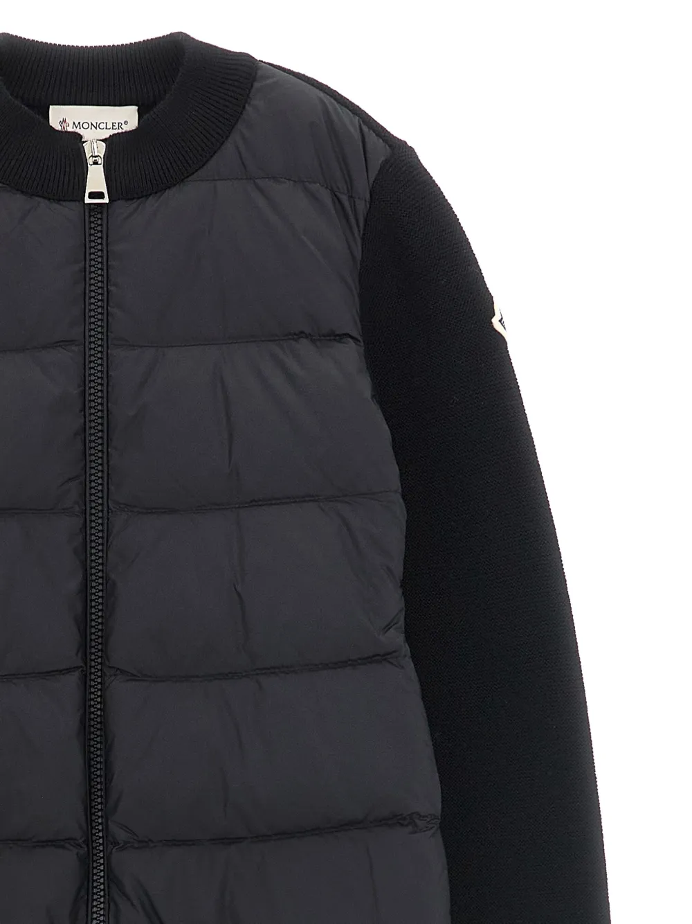 Кардиган с дутыми вставками Moncler Enfant, черный — фото 3
