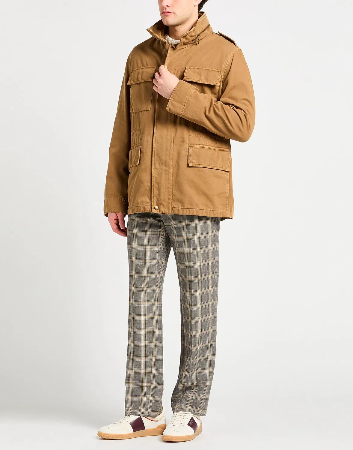 Куртка BURBERRY мужская из габардина, с вышитым логотипом, коричневый — фото 2