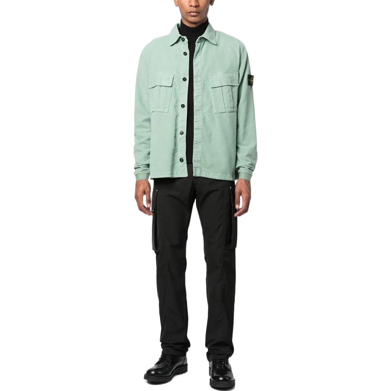 Рубашка мужская светло-зеленая Stone Island, светло-зеленый — фото 2