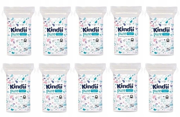

Cleanic Kindii Baby Sensitive косметические детские хлопья (60 штук) х 10 упаковок