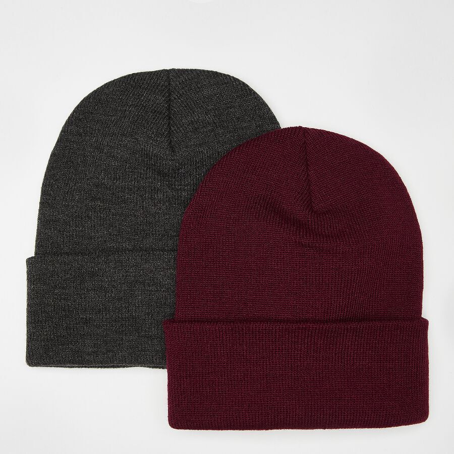 

Шапка Heavyweight Long Beanie (2 Pack) Flexfit, цвет charcoal/maroon