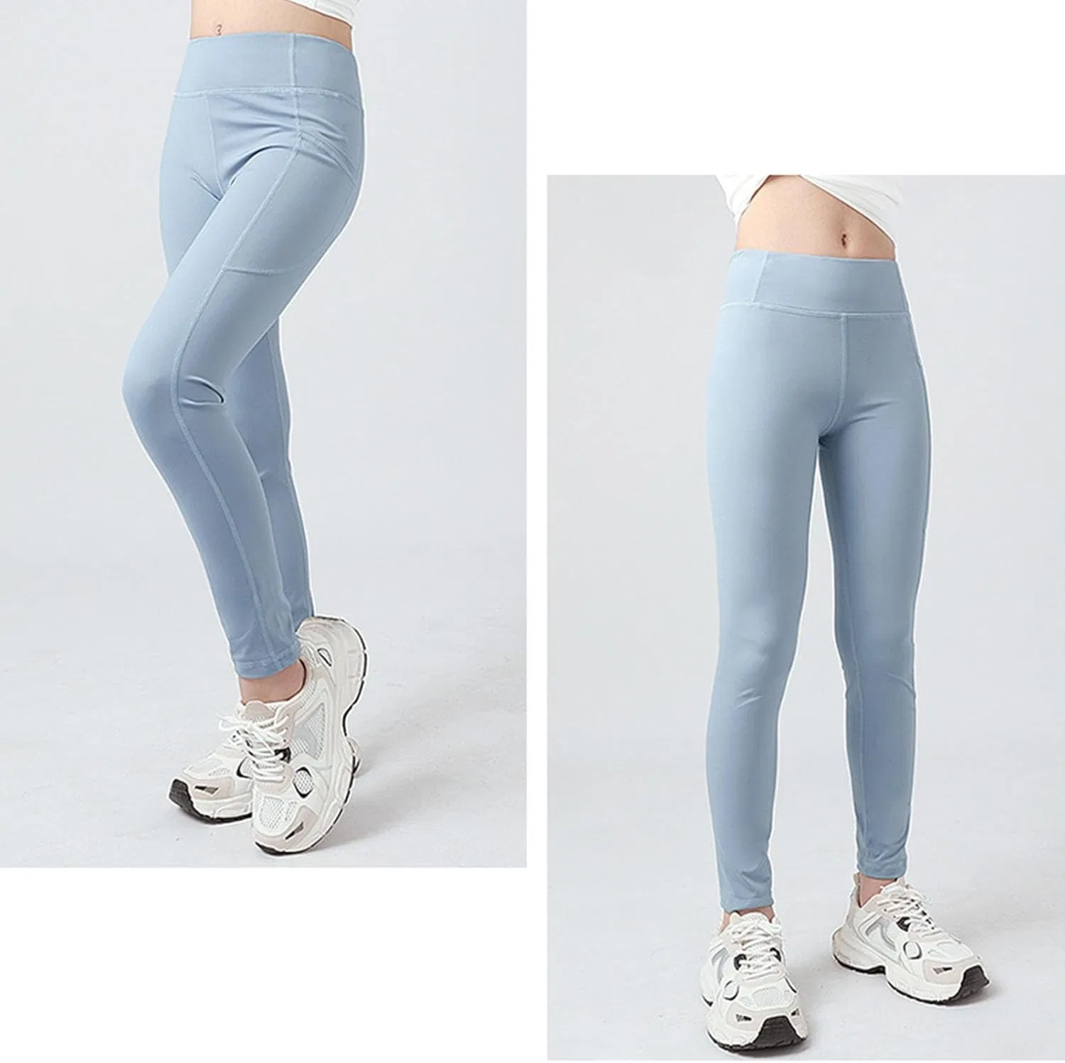 Леггинсы для девочек, Athletic Pants, Light Blue — фото 2