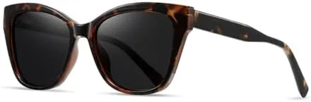 

Солнцезащитные очки для женщин с пружинным шарниром, ацетатные поляризованные солнцезащитные очки в стиле ретро для женщин на лето MTZJH, Leopard With Black