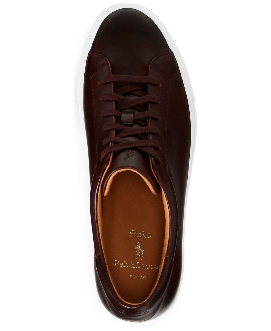 Мужские кожаные кроссовки Jermain II Polo Ralph Lauren, Polo Brown — фото 3