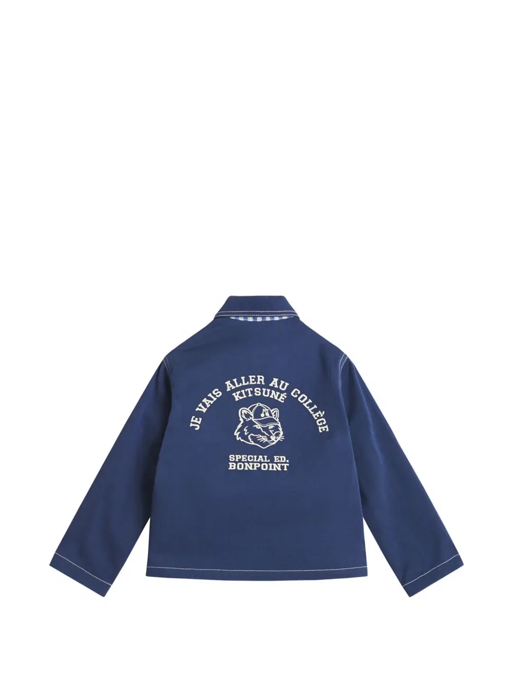 Куртка с логотипом X Bonpoint Linus и контрастной строчкой Maison Kitsune Kids, синий — фото 2