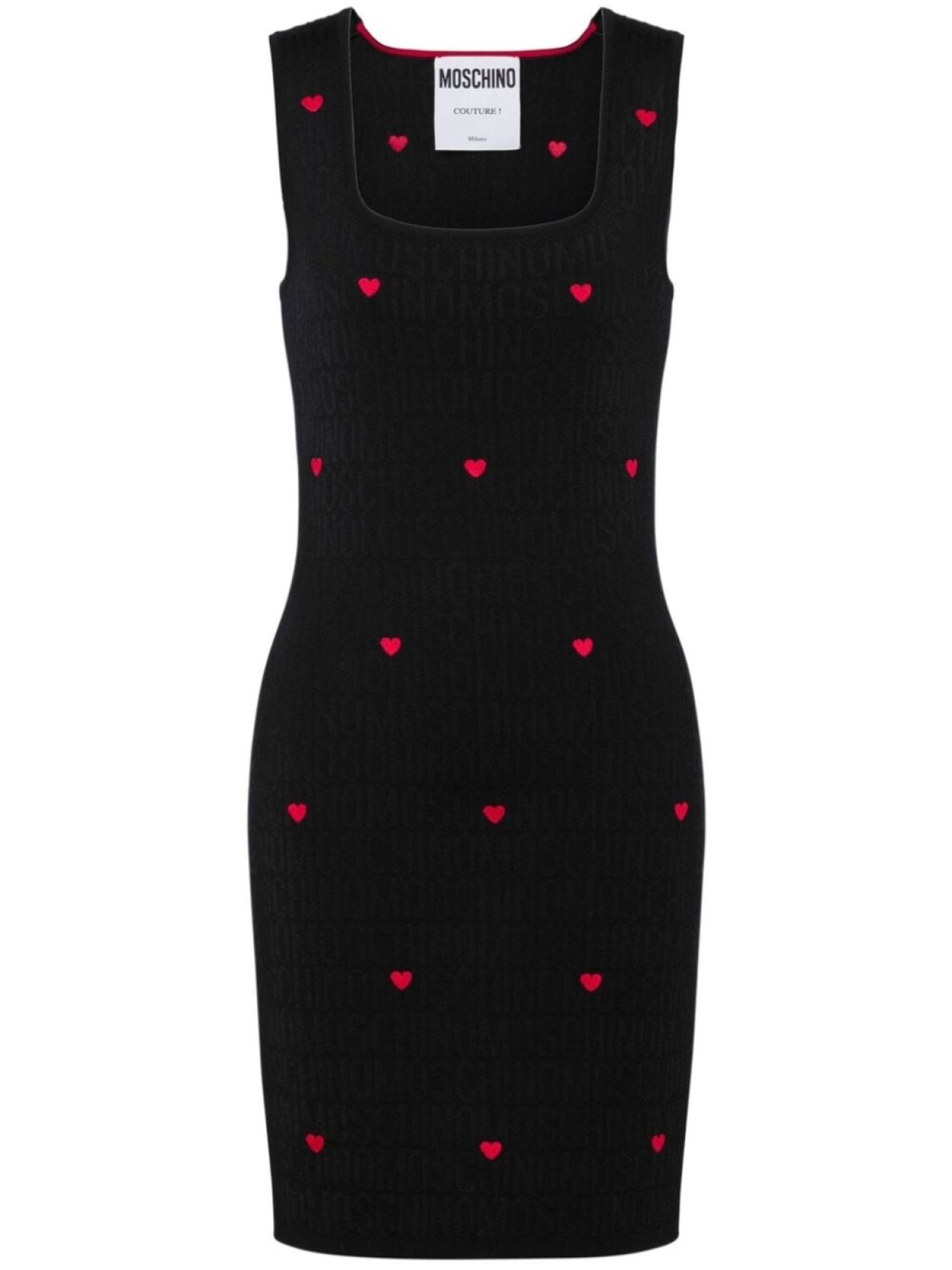 

Moschino трикотажное платье мини с вышивкой, черный