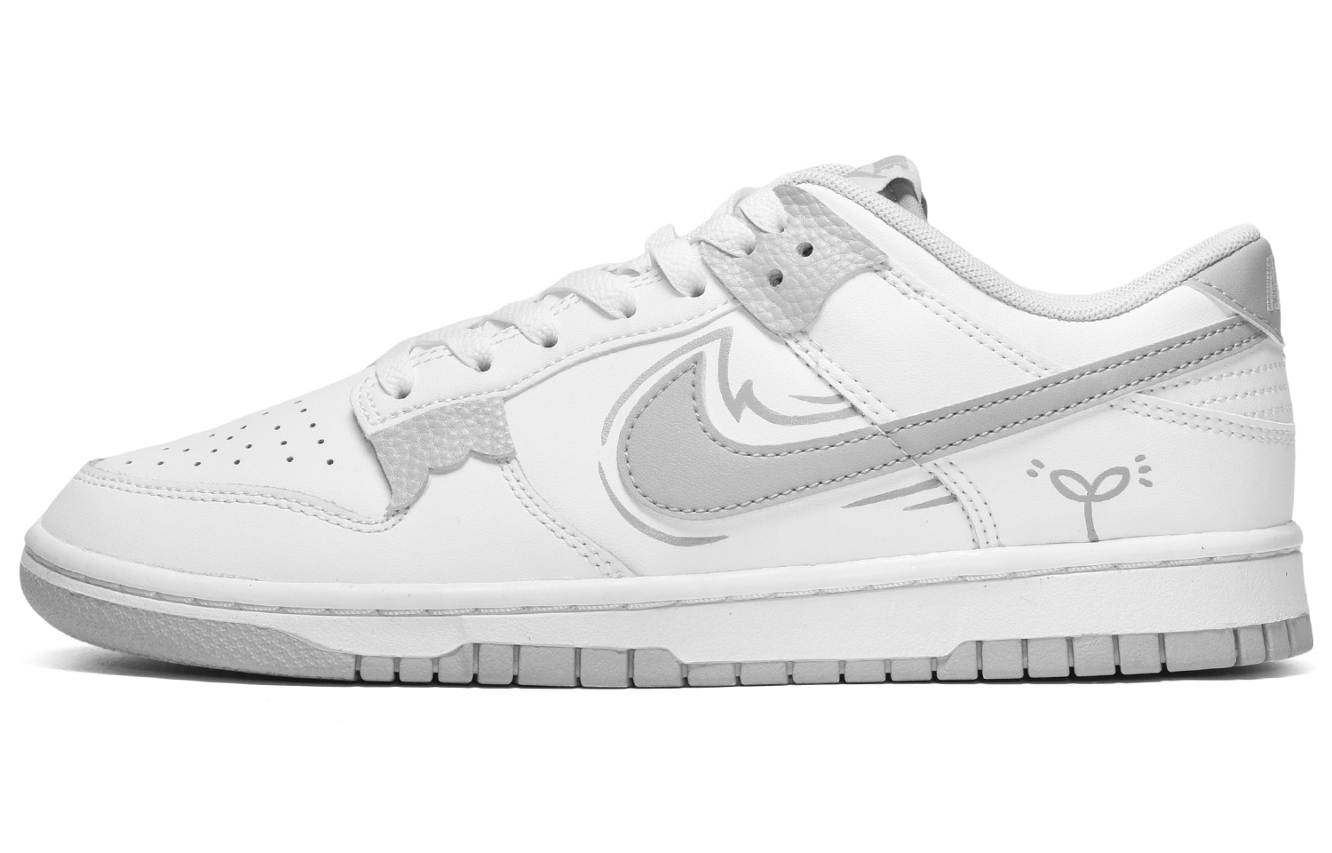 

Кроссовки Nike Dunk Skateboarding Shoes Men Low-top White/Gray, белый/серый