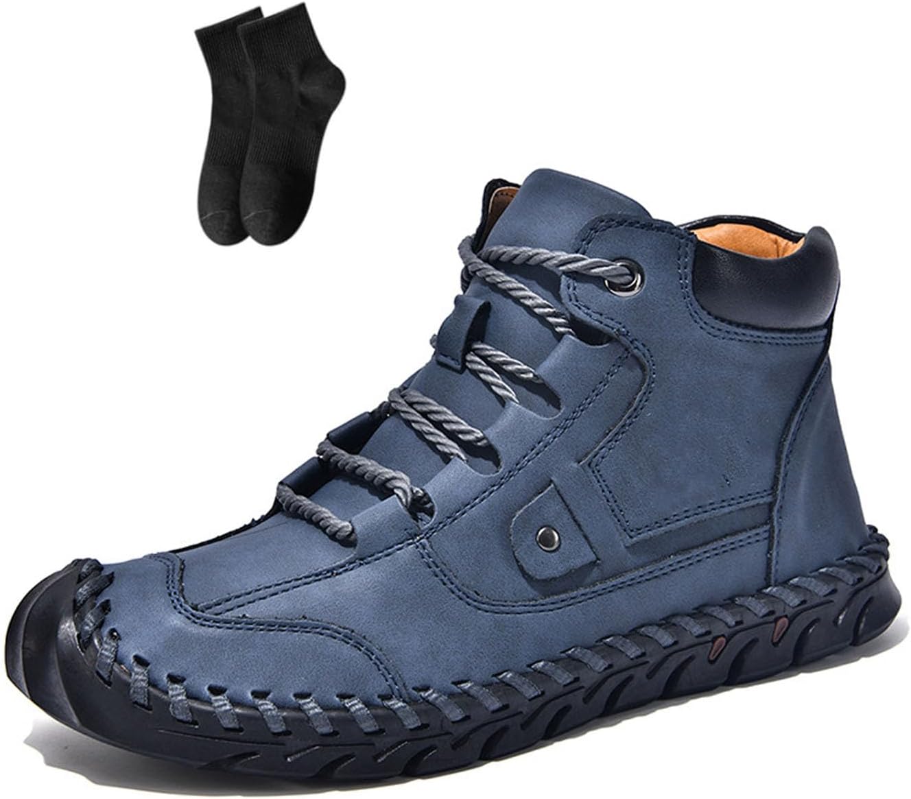 

Ботинки для мужчин, удобные мужские кожаные ботинки ручной работы, мужская обувь широкого размера, шнуровка, водонепроницаемые, с поддержкой свода стопы, противоскользящая, водонепроницаемые походные ботинки, кроссовки для прогулок Noworfewer, т...