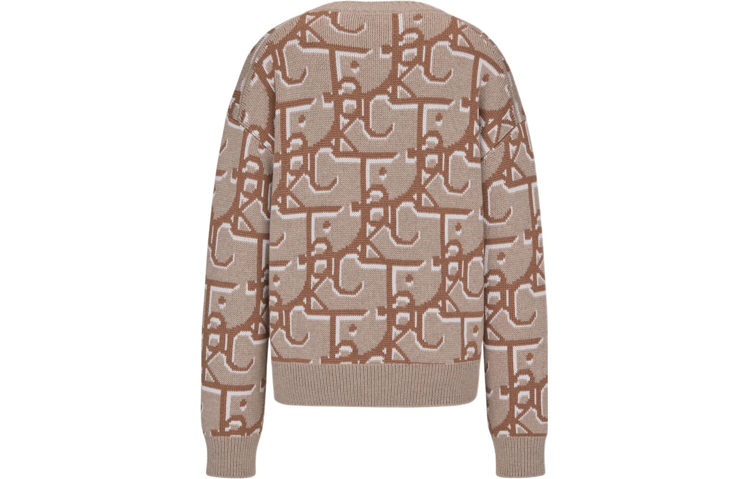Travis Scott Quarterly Новые продукты Кашемировый свитер для мужчин Бежевый/коричневый Dior, коричневый — фото 2