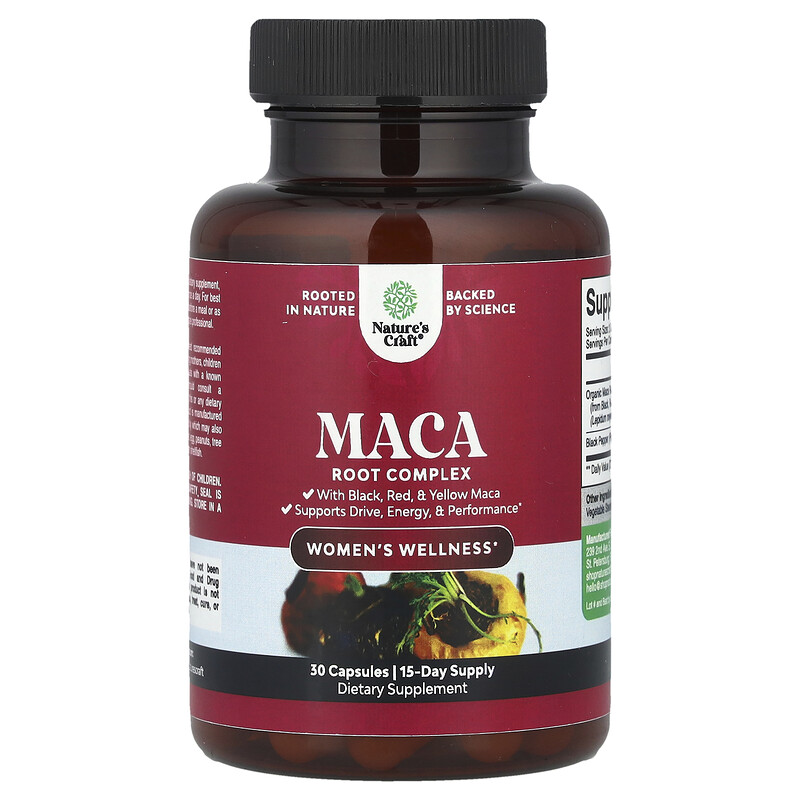 

Nature's Craft, Women's Wellness, комплекс из корня маки, 30 капсул