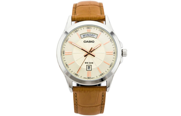 

Мужские классические золотые часы CASIO