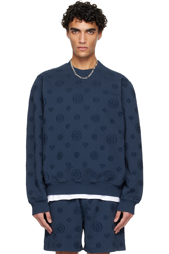 

Casablanca Толстовка с аппликацией и монограммой темно-синего цвета