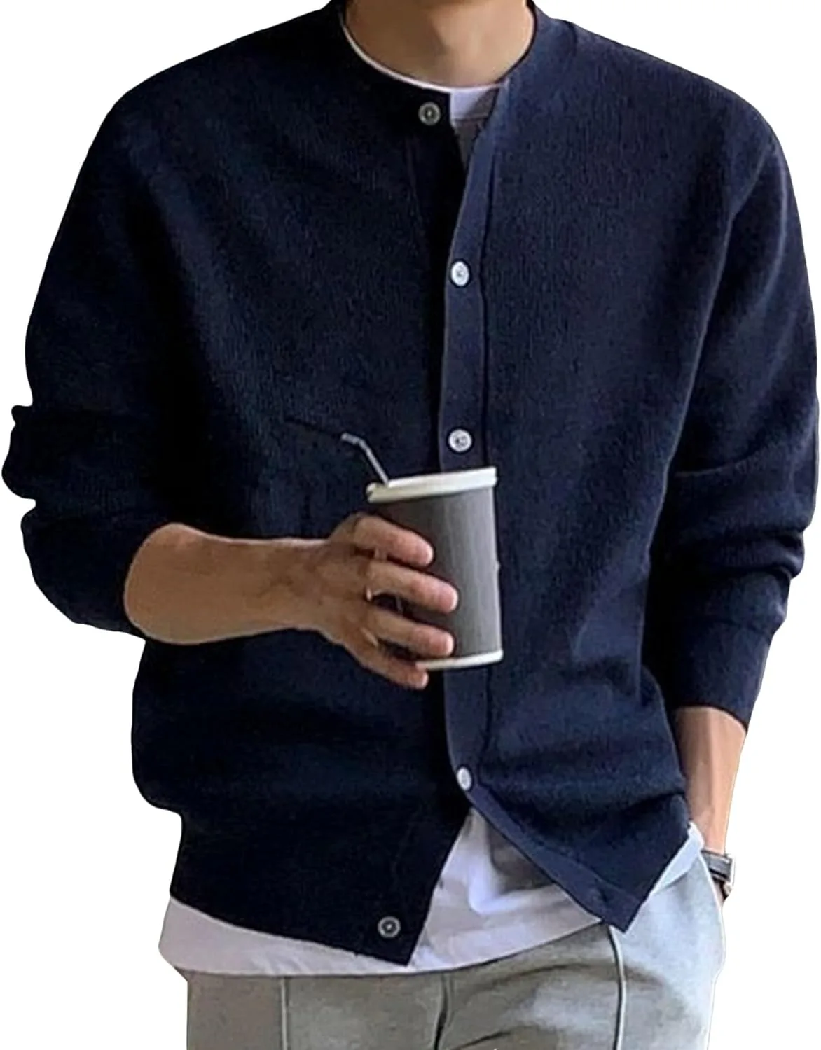 

Мужской стильный вязаный кардиган свободного кроя Maiyifu-GJ