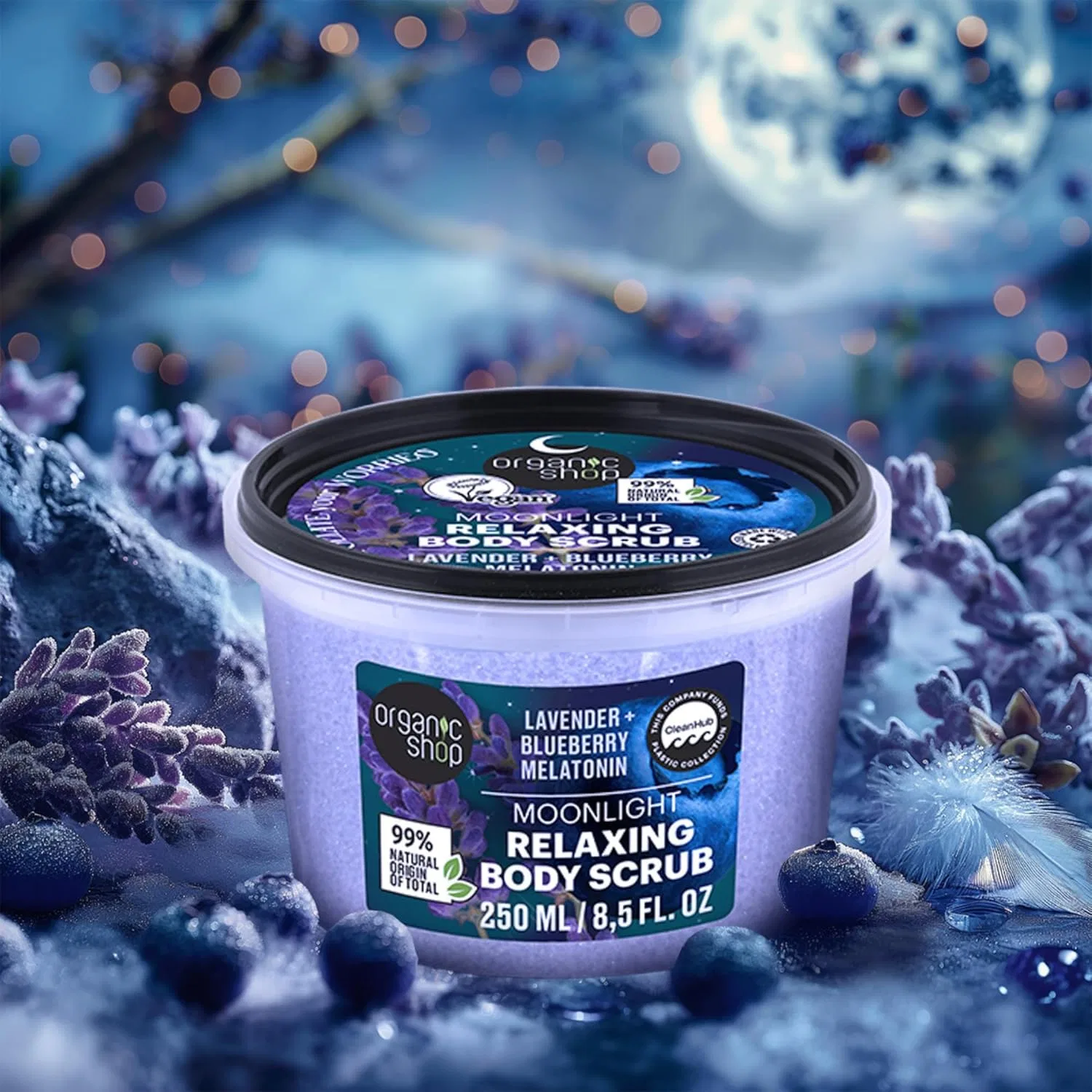Скраб для тела расслабляющий Organic Shop с лавандой и голубикой, 250 мл — фото 4