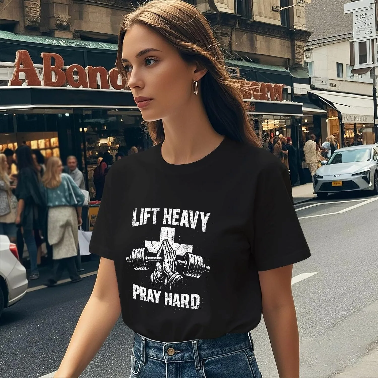 Футболка Lift Heavy Pray Hard Vintage — фото 3