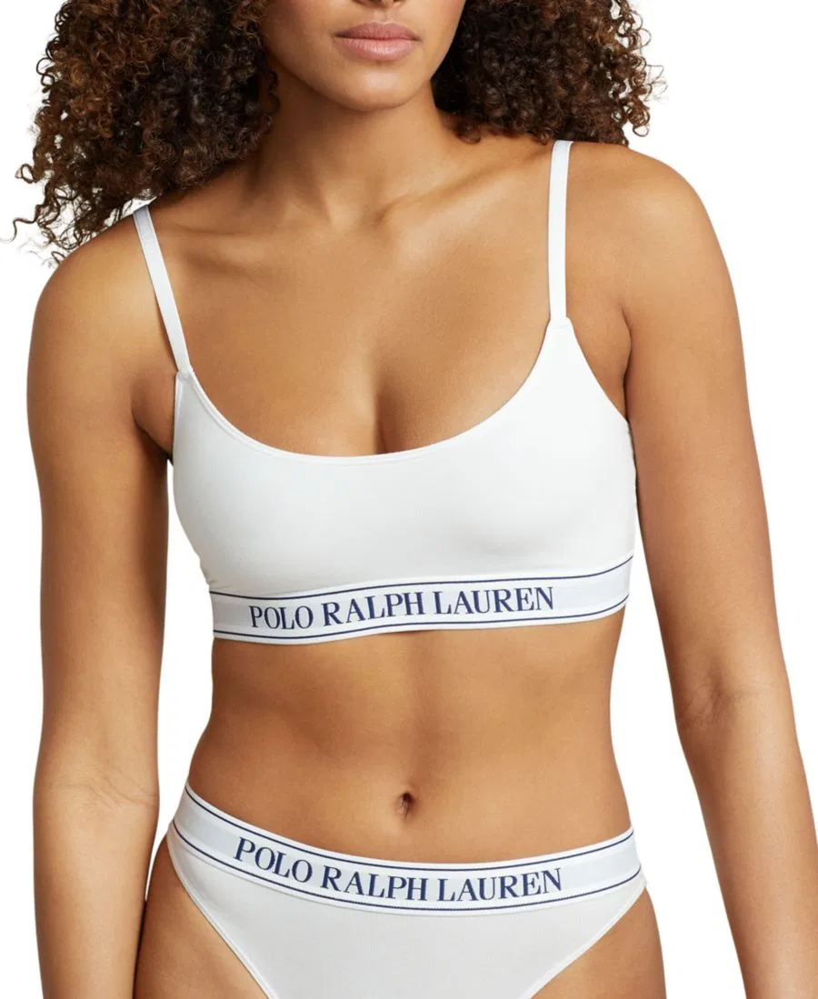 Женский бюстгальтер-топ с вырезом-лодочкой Polo Ralph Lauren, белый