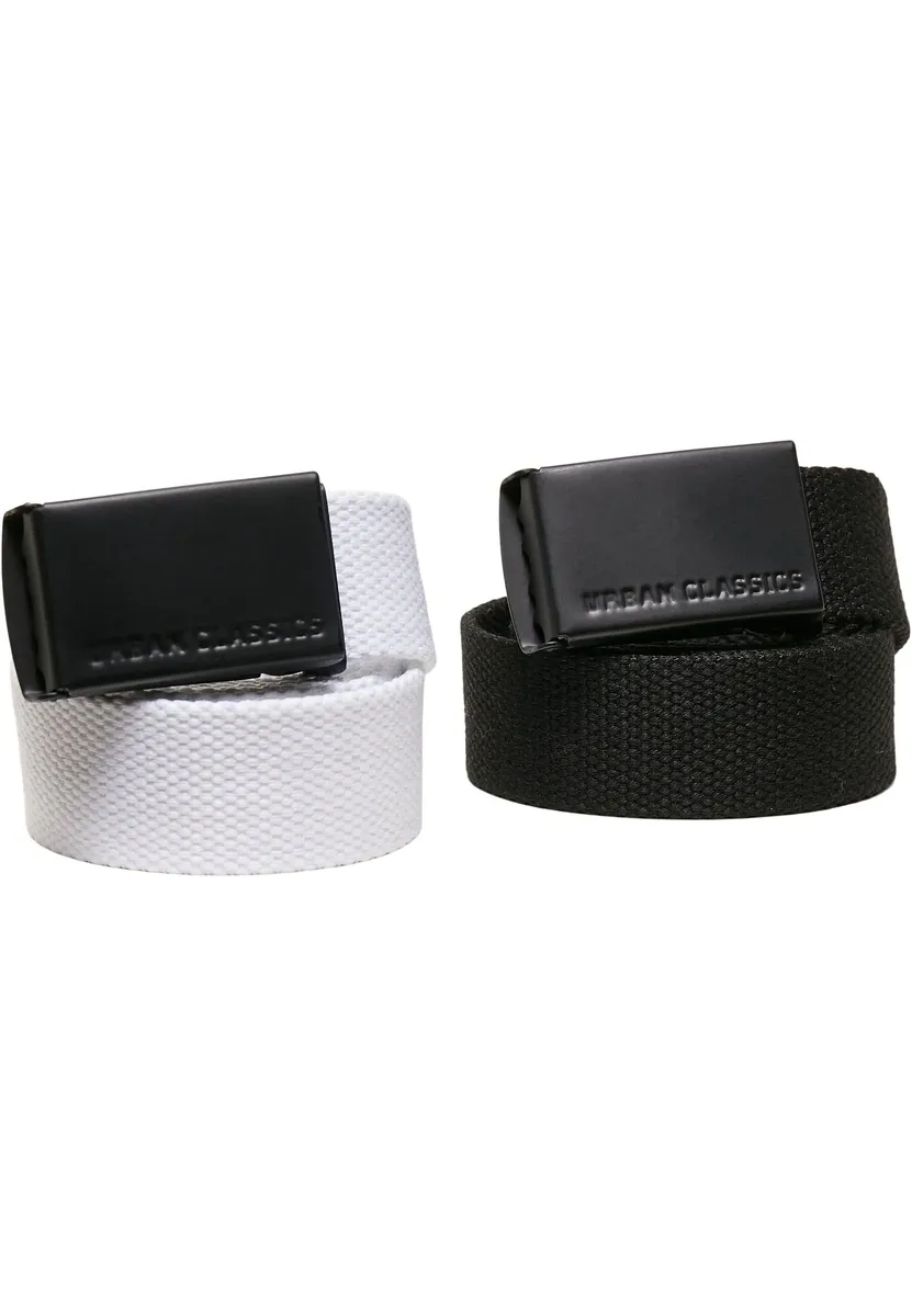 

Поясной ремень URBAN CLASSICS " Urban Classics Unisex Canvas Belt Kids 2-Pack", черно-белый