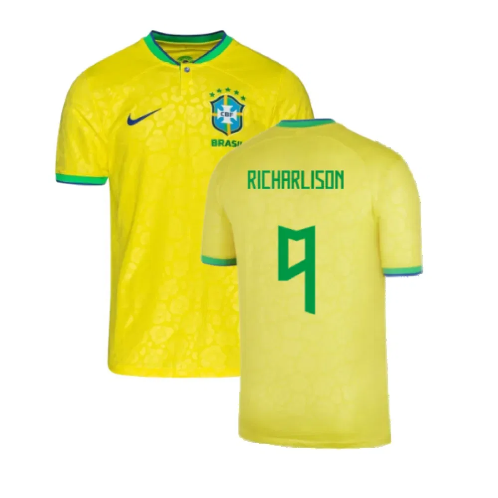 Детская футбольная форма Richarlison 9, Бразилия Brazil, желтый