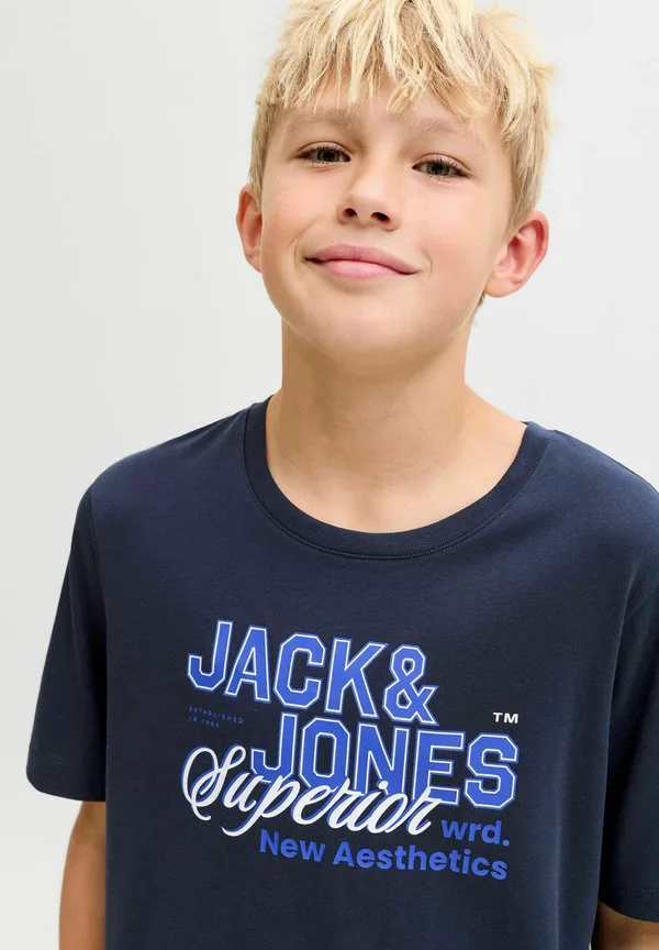 Детская футболка с принтом Jack & Jones Junior, Navy Blazer — фото 4