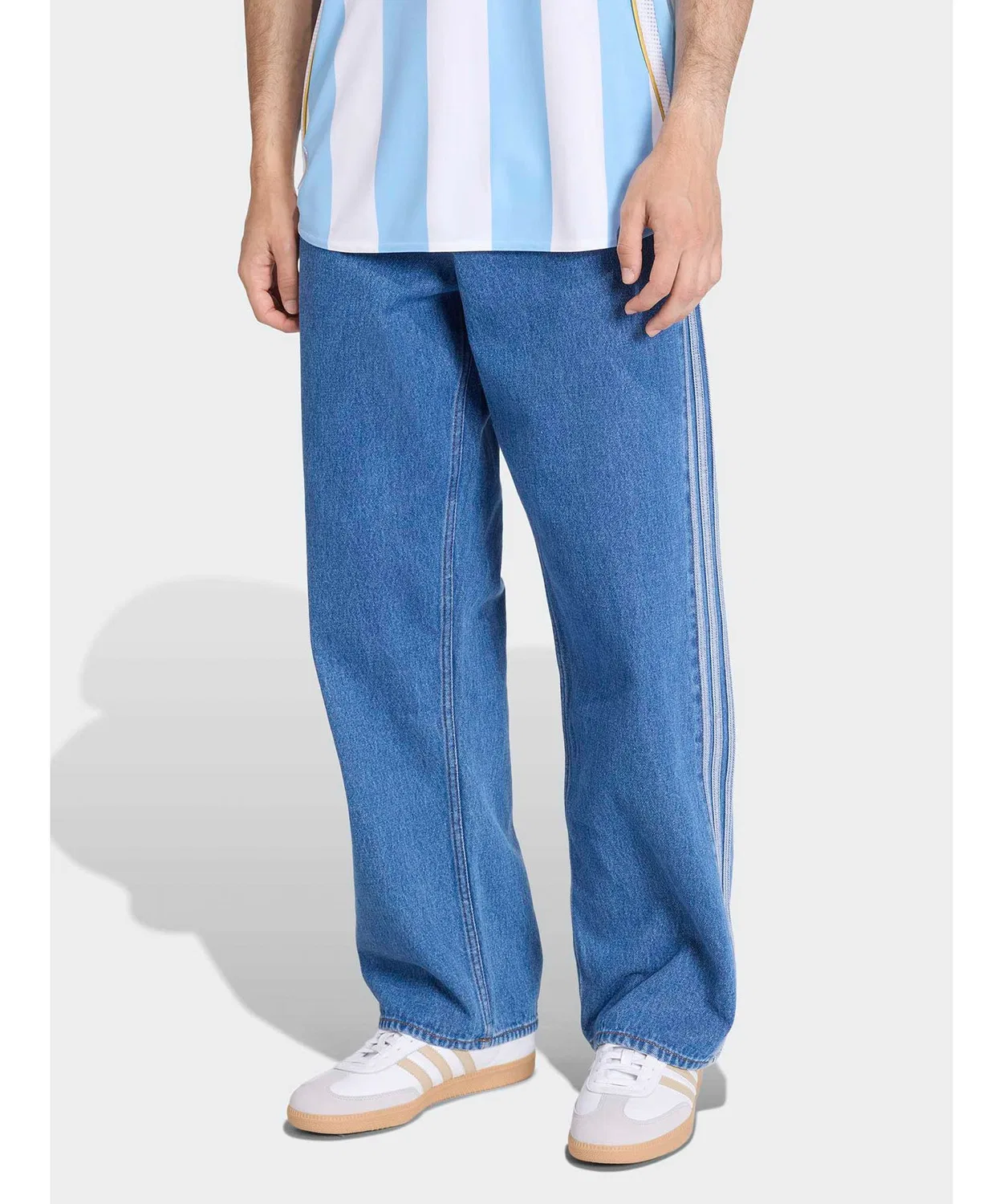 Трекпанты ADICOLOR DENIM FIREBIRD PANTS из денима, тёмно-синие